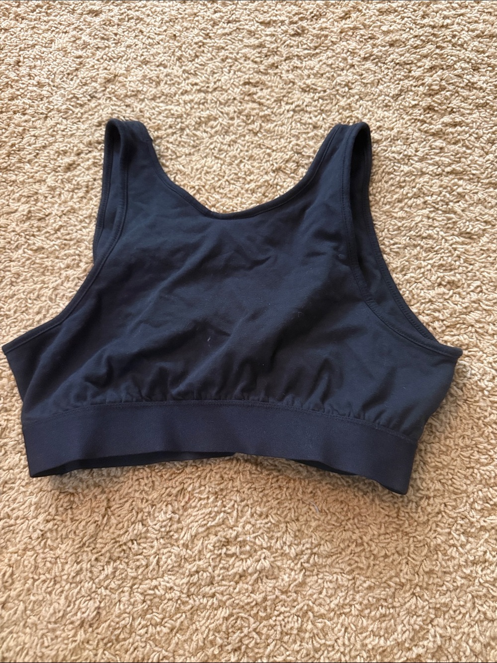 adidas Black and White Trefoil Crop Sports Bra - Picture 2 of 3